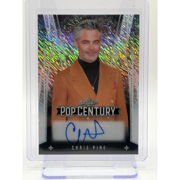 2025 Leaf Pop Century CHRIS PINE Silver Shimmer Auto 4/5 SP D&D Star Trek - Picture 1 of 2